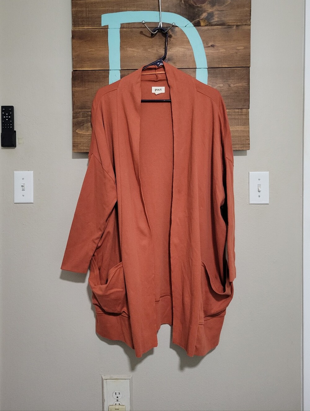 Pact Baked Clay Airplane Wrap organic Cotton Sustanable Casual Cardigan XL/XXL